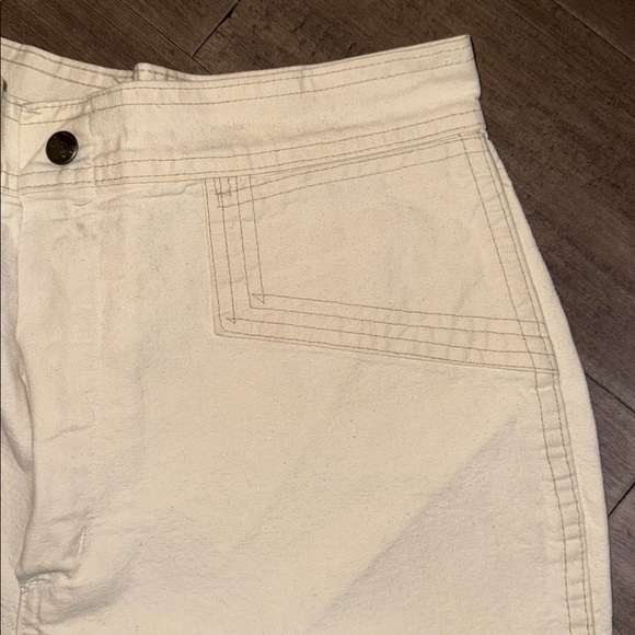 Yes! Vintage 1970’s Ivory Denim High Rise Wide Leg Flares SZ 29 - Picture 3 of 8